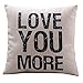 WUWE Cotton Linen Square Vintage Throw Pillow Case Shell Decorative Cushion Cover Pillowcase Love Series (Pack of six)