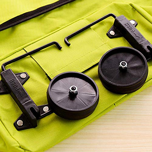 Kaimu Foldable Reusable Bag Rolling Wheel Shopping Cart Tote Handbag Reusable Grocery Bags - Thumbnail 6