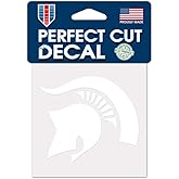 Wincraft NCAA Michigan State Spartans 4x4 Perfect Cut White Decal, One Size, Team Color