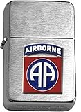 US Army 82nd Airborne Brushed Chrome Lighter