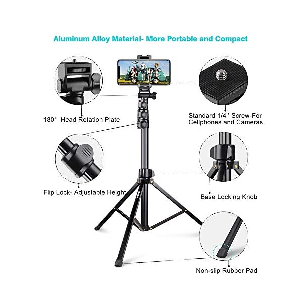 UBeesize 67'' Phone Tripod Stand & Selfie Stick Tripod, All in One