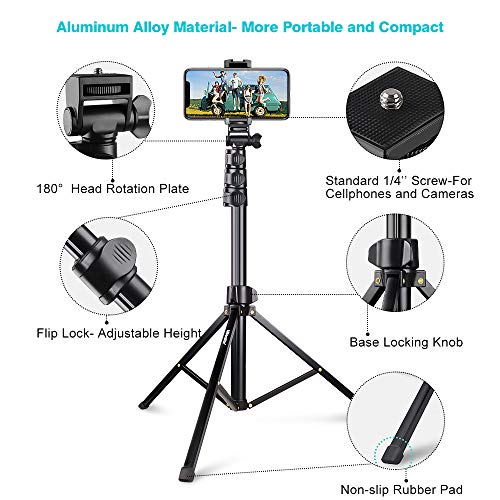 UBeesize 67'' Phone Tripod Stand & Selfie Stick Tripod, All in One
