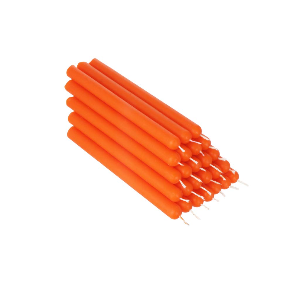 NKlaus 25x Orange Beeswax 12cm soot Table Candles Coloured Easter Candles Ritual Candle Wedding Candles Dripping Candles 36344