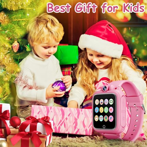 Diswoe Smart Watch for Children, Smartwatch Girl 3 4 5 6 7 8 9 10 11 12 Years, Gift Girl with 14 Games, 90° Rotating Camera, Alarm Clock and HD Touch Screen, Gifts for Boys and Girls