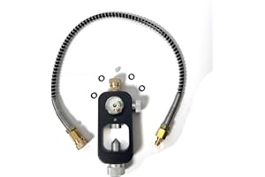 Fuziddn Valve Scuba Tank Adapter 4500 psi PCP Paintball Fill Adapter Air Hose Paintball Scuba Fill Station High-Pressure Scuba Tank Refill Adapter for Paintball PCP