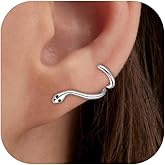 XIUQILAI 14K Gold Plated Stud Earrings for Women, with 925 Sterling Silver Posts, Heart/Butterfly/Snake Small Earring Lightweight Clip On Stud, Cartilage Helix Piercing