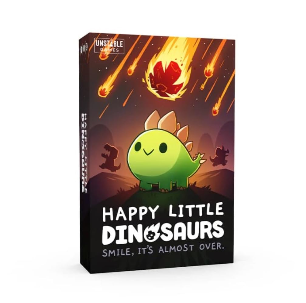 Unstable Games, Happy Little Dinosaurs, Board Game, Ages 8+, 2 to 4 Players, 30 to 60 Minutes Playing Time, Greens and Browns