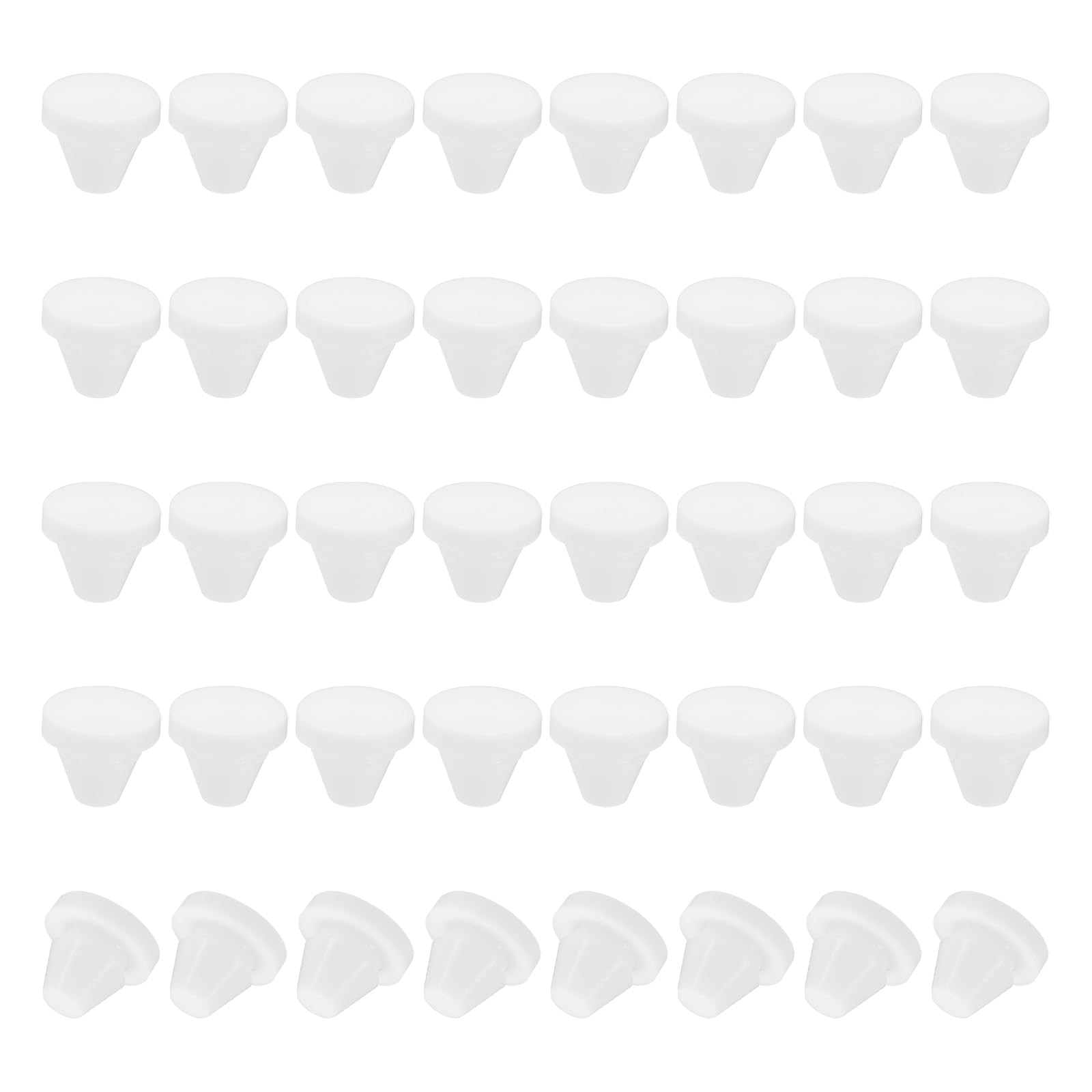 PATIKIL 7mm Diameter Silicone Hole Plug, 40 Pcs Round Snap in Type Locking Furniture Button Protective Cover Cap Head Fit for 7-8mm Hole for Seal Bulkhead Cylinder Hole, White