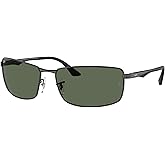Ray-Ban mens Rb3498 Rectangular Sunglasses