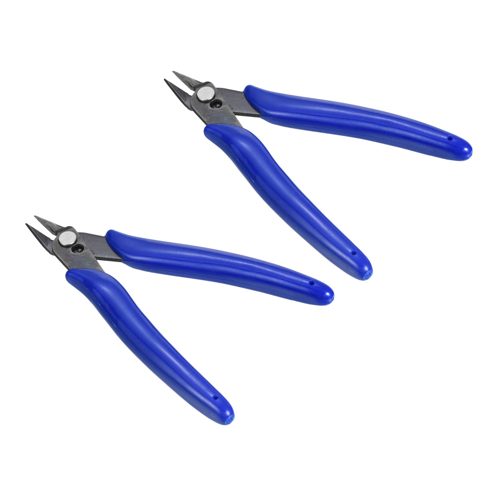 PATIKIL 5 Inch Wire Cutter, 2 Pack Flush Cutter Side Cutters Nippers Mini Diagonal Cutting Plier Wire Snip for Soft Electronics Cable, Blue
