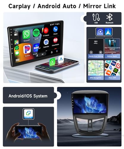 8 Core 4G+64G Android 13 Car Radio for Peugeot 207 2006-2015, 9 Inch 1280 x 720P HD IPS Touch Screen with DSP Carplay Android Auto GPS Wi-Fi Bluetooth FM RDS Radio Backup Camera