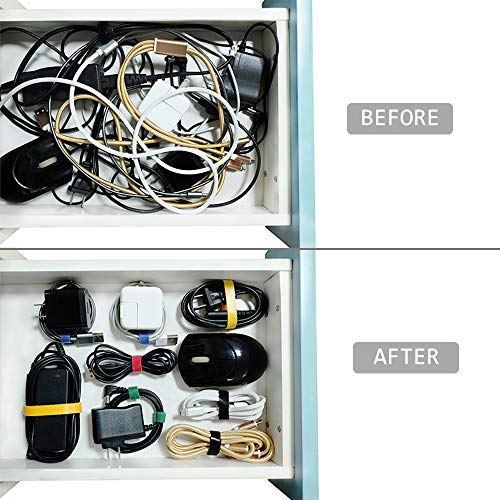KELIFANG Cable Straps, Reusable Cable Ties, Hook and Loop Nylon Fastening Wire Tape Organizer, Cable Management, Self Gripping Cord Rope Holder (33feet, 5 Roll, Multi-Color) - Thumbnail 5