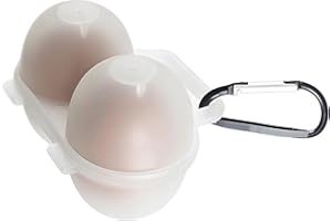 JANKOW Portable 2‑Egg Holder with Carabiner, PP Plastic Travel Egg Carrier for Camping & Hiking, White, 1 Pack