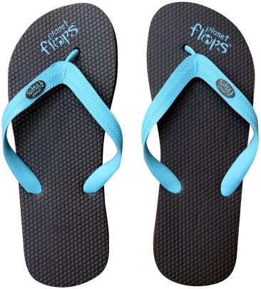 Planet Flops Chocolate Blueberry (Brown/Blue) Flip-Flops: Incredibly Comfortable, Eco-Chic, Brazilian, Natural Rubber Flip-Flops. 5/6