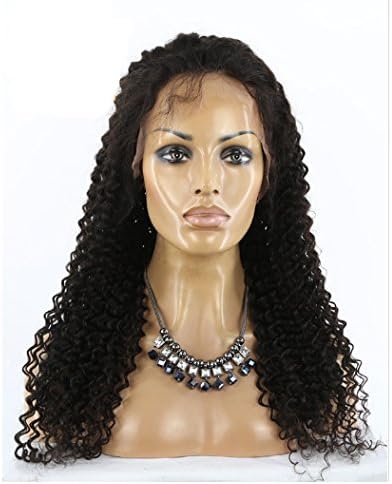 360 Lace Wigs 180% Density Kinky Curly Glueless Full Lace Human Hair Wigs for Black Women with Baby Hair Natural Black Color 360 Lace Frontal Wigs