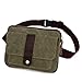 ENKNIGHT Small Canvas Multiple Pocket Adjustable Fanny Pack Travel Waist Bag Hip Purse Belt Bag Bum Bag Army Green