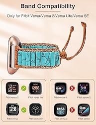 W-RARA Boho Stone Bracelet Compatible with Fitbit
