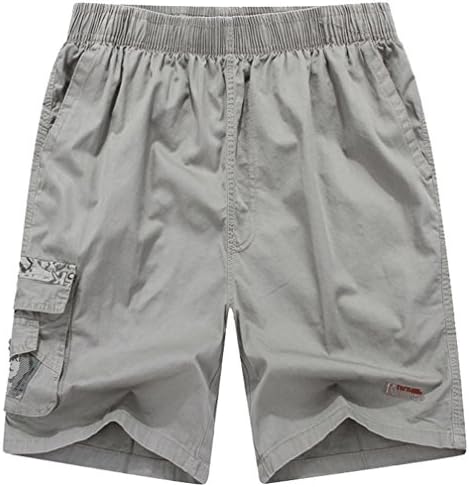 YGT Men's Cotton Full Elastic Waist Cargo Performance Baseline Short