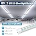 JESLED 8FT LED Shop Light Fixture, 72W 7200LM, 5000K Daylight White, Frosted Cover, 8 Foot T8 LED Tube Light Fixtures for Garage Warehouse Basement, Workshop, High Output, Plug and Play (6-Pack)