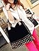 Highwinwin Fashion Women Lady Rivet Studded Tote Medium Handbag Shoulder Bag Tote (Black)