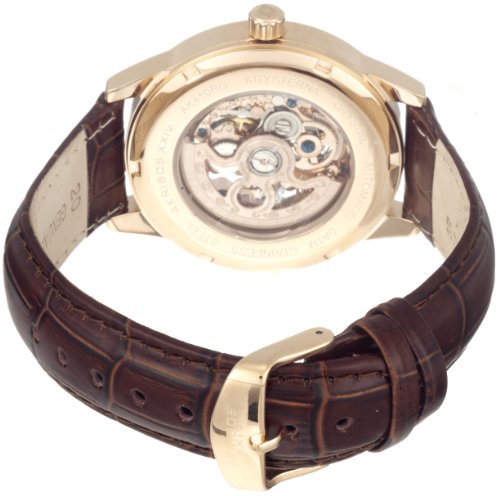 Akribos XXIV Men's AK410 'Saturnos' Skeleton Automatic Leather Strap Watch