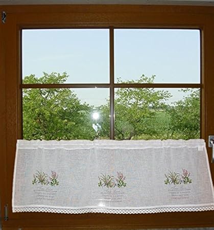 gardinen Hossner PANNEAUX Scheibengardine Romantik Landhaus Shabby Wiesenblumen True Love 40x120 cm