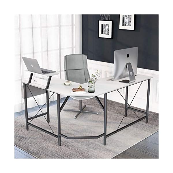 Cubiker Modern LShaped Computer Office Desk, Corner Gaming Desk with