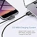 Right Angle iPhone Cable (3pack of 3ft 6ft 10ft) Black Lightning Fast Charger Nylon Braided Data Cord 90 cegree Elbow for Game Video Compatible with iPhone,iPad, iPod and More