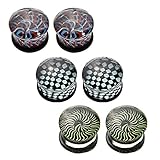 BodyJ4You Glass Saddle Plugs Kit Optical Illusions Set 2G-16mm (6 Pieces)