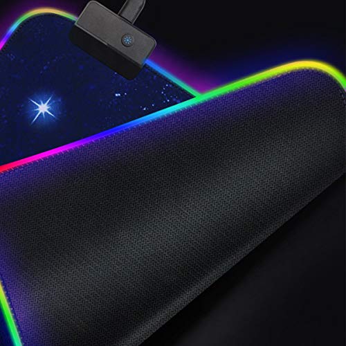 AZFUNN RGB Gaming Mouse Pad with 14 Lighting Modes, LED Mouse Pad of Starry Sky Pattern (31.5×11.8 in)