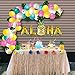 Luau Party Supplies - Hawaiian Decorations Set 96pcs Aloha Banner/Tropical Leaves/Confetti Balloon Arch/Drinking Straws - Flamingo Pineapple Summer Beach Pool Backdrop