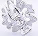 Silver Jaw Crystal hair clips alligator Metal Flowers Wedding Claw Pins Accessories Bows (silver plated)