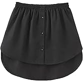 OBBUE Women's Mini Adjustable Shirt Extender Removable Layering Half Length Underskirt with Buttons