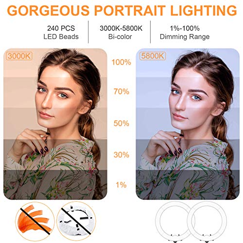 2 Upgraded+Adjustable+Temperature+3000K+5800K+Dimmable