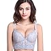 Sunsent Women Side Support Boost Push Up Embroidery Bra Underwire Adjustable Bra