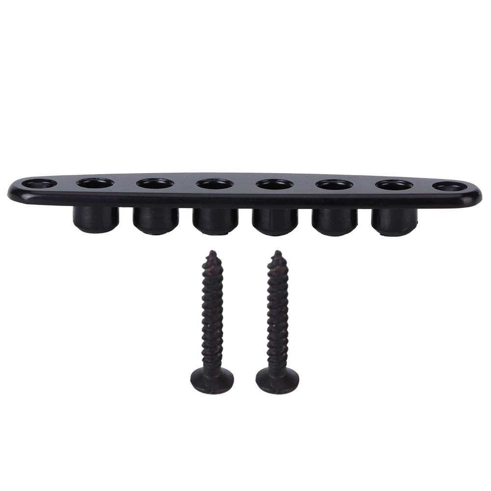 Guitar String Through Plate, Zinc Alloy Guitar String Through Plate Mounting Ferrules Electric Bass Guitar Parts(Black)