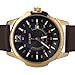 Curren® Men's Wrist Watch Number and Strips Marks with Round Dial Leather Watchband+FREE Gift Box (Gold+Black)