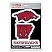 FANMATS NCAA University of Arkansas 3 Piece Decal Set, Red