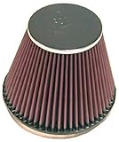 K&N RC-5138 Universal Clamp-On Air Filter: Round Tapered; 6 in (152 mm) Flange ID; 5 in (127 mm) Height; 7.5 in (191 mm) Base; 4.5 in (114 mm) Top