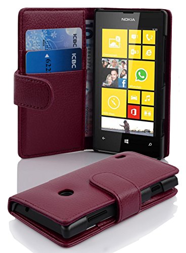 cadorabo Book Case works with Nokia Lumia 520 in PASTEL PURPLE - with Stand Function and Card Slot made of Structured Faux Leather - Wallet Etui Cover Pouch PU Leather Flip