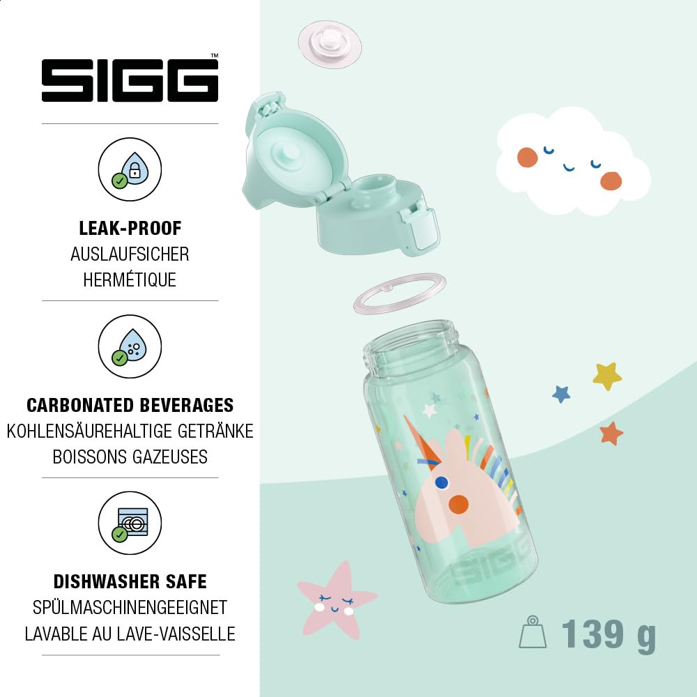 Sigg - Trinkflasche Kinder - Viva One Unistars - Für Kohlensäurehaltige Getränke Geeignet - Auslaufsicher - Spülmaschinenfest - BPA-frei - Sport & Schule - Blau - 0,5L 3
