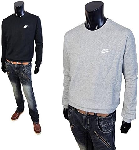 Amazon ブラック Xl メンズ トレーナー 長袖 Nike ナイキ 裏毛 無地 ロゴ刺繍 スウェット クラブ フレンチテリー クルーネック トレーナー パーカー 通販