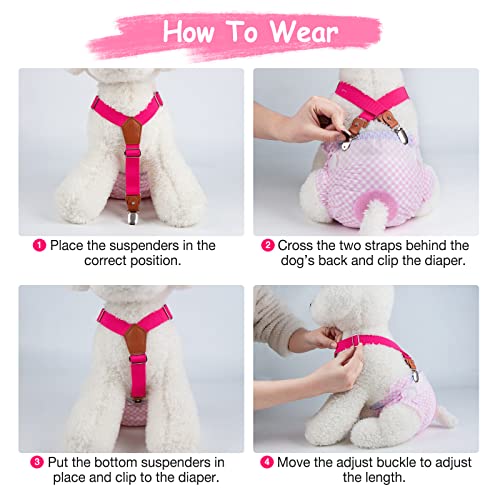 Pet Soft Dog Suspenders 2 Pieces Female Dog Diaper Suspenders for Dogs