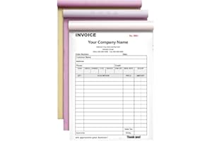 Custom Invoice Form with Your Company Name,Personalized Carbonless Form 3-Part /2-Part NCR Paper, Add Company Name, Address, 
