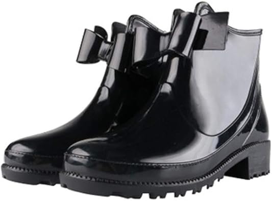 Amazon Deble レインシューズ レディース レインブーツ ショートブーツ 5cmヒール おしゃれ 防水 雨靴 梅雨対策 歩きやすい 大きいサイズ ブラック ピンク レット Deble レインシューズ