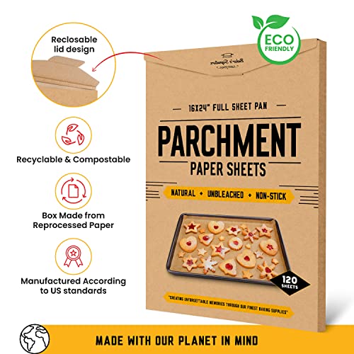 [220 Sheets] Full Sheet Pan 16 x 24 Inch Parchment Paper Baking Sheets