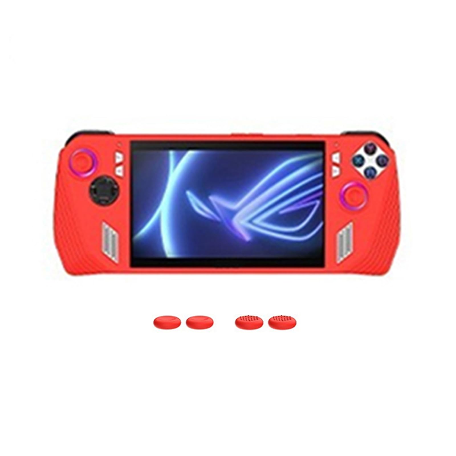 LICHIFIT Silicone Protective Case Cover + Rocker Caps for ASUS ROG Ally Handheld Game Console Back Shell Skin Joystick Cover Button Caps Accessories set