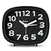 Chelvee Alarm Clock, 3” Quartz Analog Alarm Clock with Night Light, Ultra Small, Silent with No Ticking (Black) (Black1)