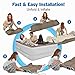 Etekcity Queen Size Air Mattress Blow Up Bed Inflatable Mattress Raised Airbed with Built in Pump for Guest, Camping, Height 22