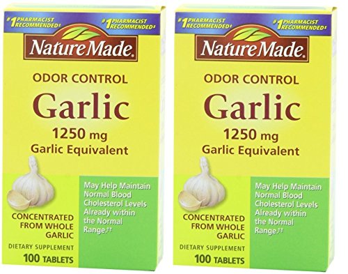 Nature Made Odor Control Garlic, 1250mg -- 2 Boxes each of 100 Tablets Nature Made Odor Control Garlic, 1250mg -- 2 Boxes each of 100 Tablets
